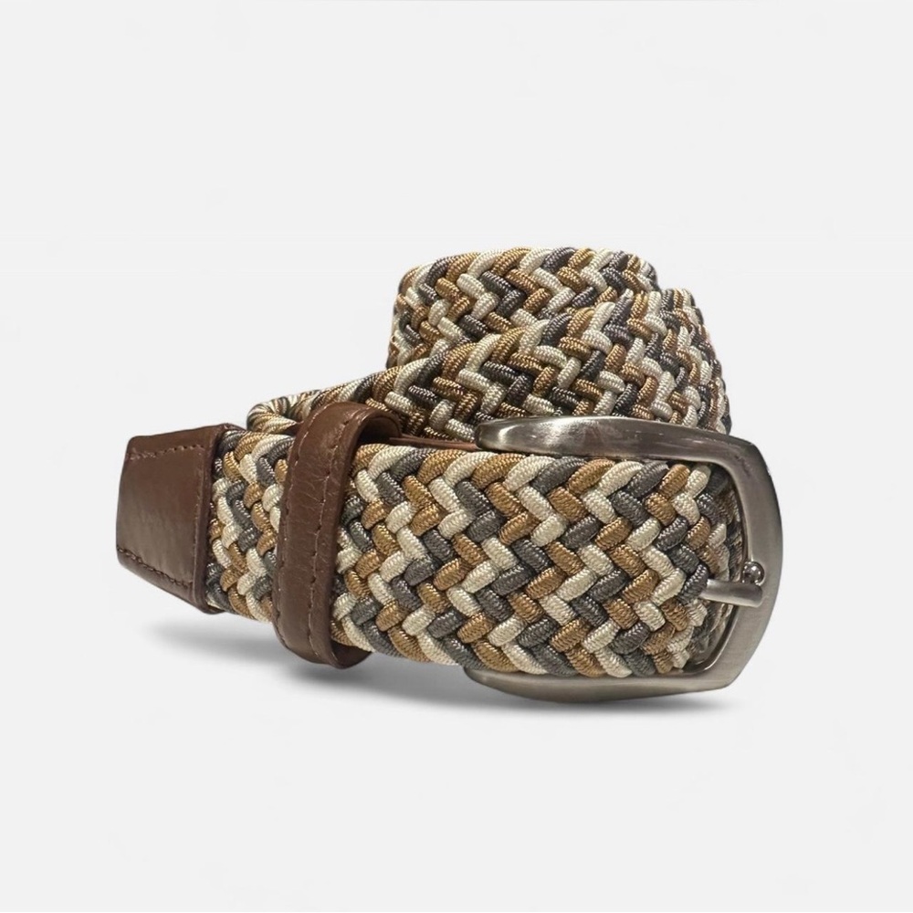 Faherty Woven Belt - Brown, Tan, and Gray
